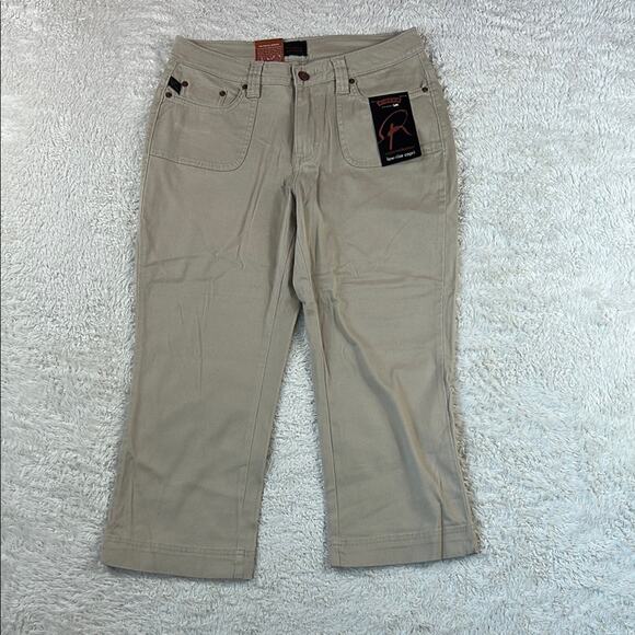 Riders by Lee copper collection rope low rise khaki capri pants, size 7 8 M NWT - Picture 1 of 8
